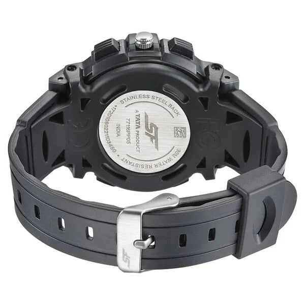 SF Hustler Quartz Digital Analog Digital Black Dial Black PU Strap Watch For Men 77116pp05w - KRISHNA WATCH COMPANY