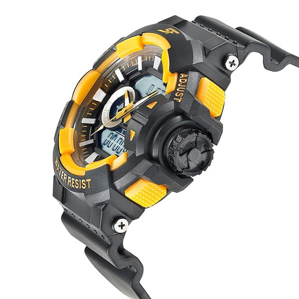 SF Quartz Analog Digital Black Dial PU Strap Watch for Men ns77118pp03w / 77118pp03w - KRISHNA WATCH COMPANY