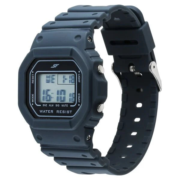 SF Hexa Digital Dial Unisex Watch With Polyurethane Strap 77122pp01 - KRISHNA WATCH COMPANY
