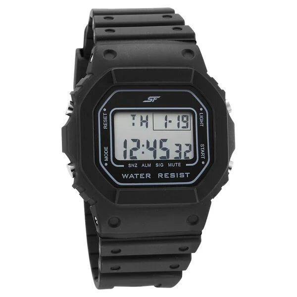 SF Hexa Digital Dial Unisex Watch With Polyurethane Strap 77122pp02 - KRISHNA WATCH COMPANY