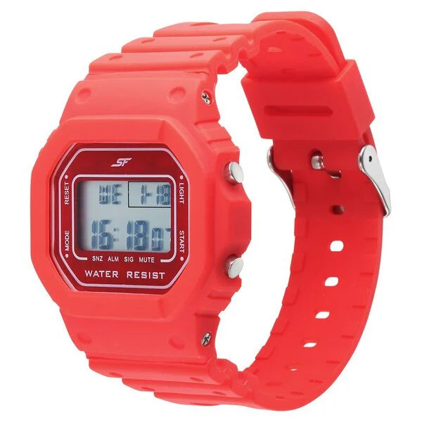 SF Hexa Digital Dial Unisex Watch With Polyurethane Strap 77122pp03 - KRISHNA WATCH COMPANY