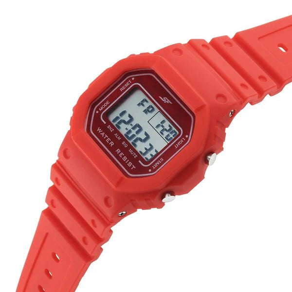 SF Hexa Digital Dial Unisex Watch With Polyurethane Strap 77122pp03 - KRISHNA WATCH COMPANY