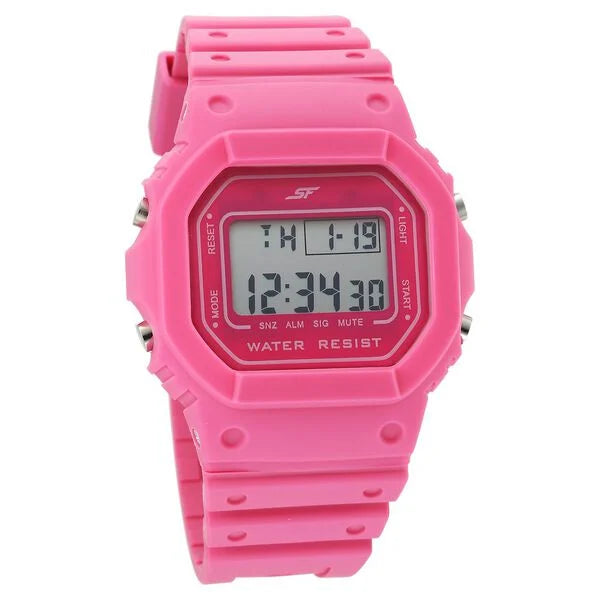 SF Hexa Digital Dial Women Watch With Polyurethane Strap 77122pp04