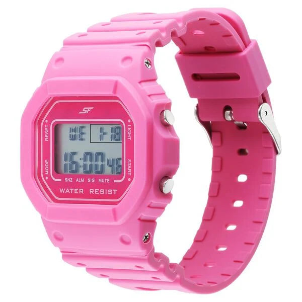 SF Hexa Digital Dial Women Watch With Polyurethane Strap 77122pp04 - KRISHNA WATCH COMPANY