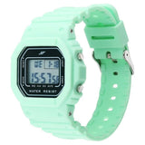 SF Digital Dial Green Polyurethane Strap Watch For Unisex 77122pp05