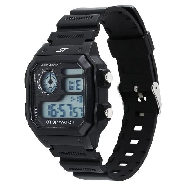 SF Hexa Digital Dial Unisex Watch With Polyurethane Strap 77123pp01 - KRISHNA WATCH COMPANY