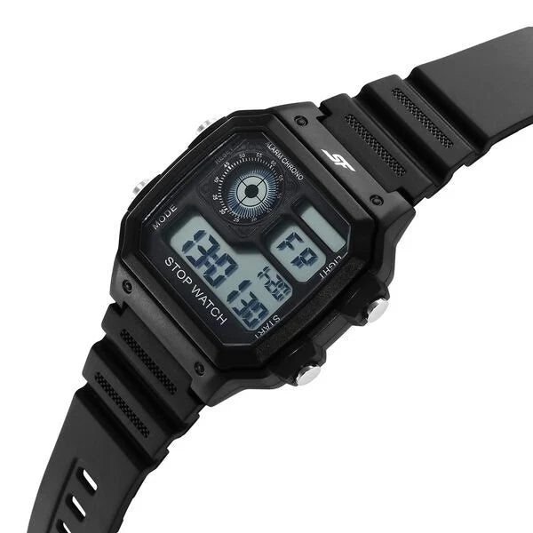 SF Hexa Digital Dial Unisex Watch With Polyurethane Strap 77123pp01 - KRISHNA WATCH COMPANY