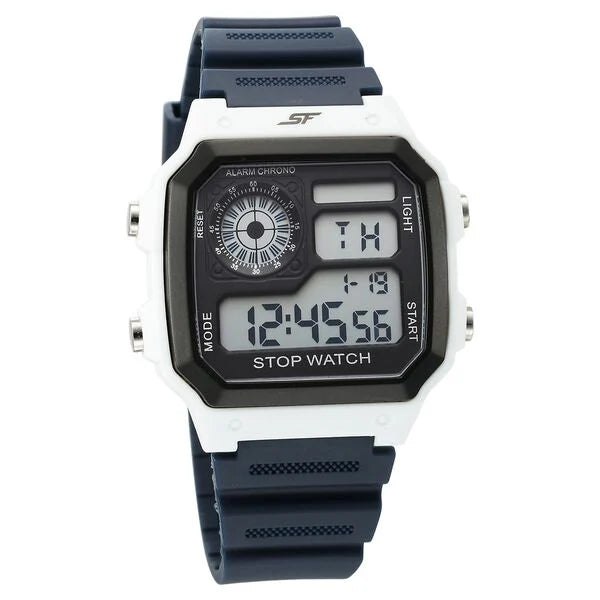 SF Hexa Digital Dial Unisex Watch With Polyurethane Strap 77123pp02 - KRISHNA WATCH COMPANY