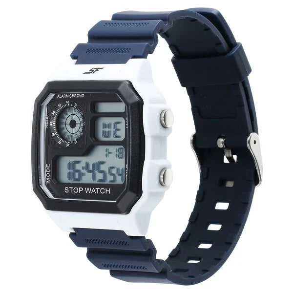 SF Hexa Digital Dial Unisex Watch With Polyurethane Strap 77123pp02 - KRISHNA WATCH COMPANY
