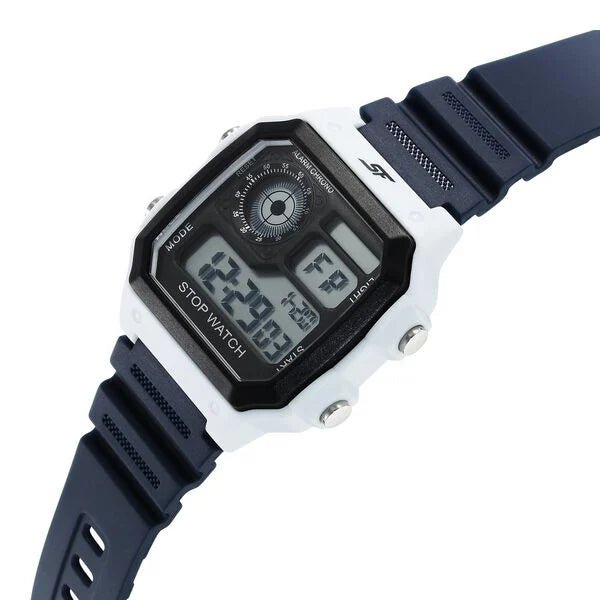 SF Hexa Digital Dial Unisex Watch With Polyurethane Strap 77123pp02 - KRISHNA WATCH COMPANY
