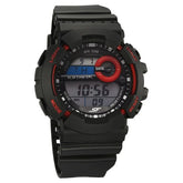 SF Digital Round Round Shaped Dial Black PU Strap Watch For Men 77130pp02w