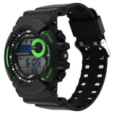 SF Digital Round Dial Black PU Strap Watch For Men 77130pp04w