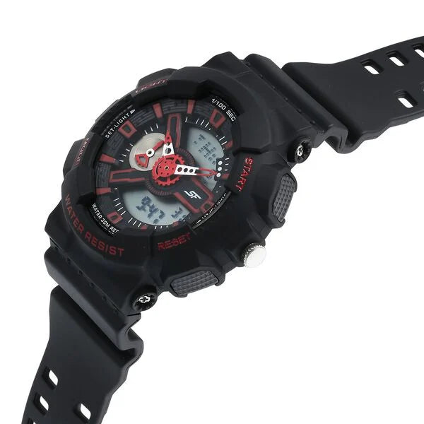 SF Dreamer Series Quartz Digital Analog Digital Black Round Round Shaped Dial Black Plastic Strap Watch For Men 77132pp03w - KRISHNA WATCH COMPANY