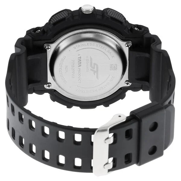 SF Dreamer Series Quartz Digital Analog Digital Black Round Round Shaped Dial Black Plastic Strap Watch For Men 77132pp03w - KRISHNA WATCH COMPANY