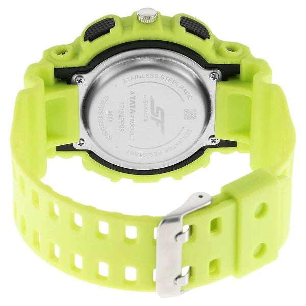 SF Dreamer Series Quartz Digital Analog Digital Black Round Dial Green Plastic Strap Watch For Men 77132pp09w - KRISHNA WATCH COMPANY
