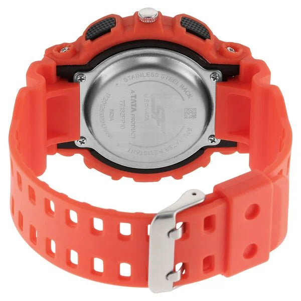 SF Dreamer Series Quartz Digital Analog Digital Black Dial Orange Plastic Strap Watch For Men 77132pp10w - KRISHNA WATCH COMPANY