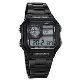 SF Digital Dial Black Stainless Steel Strap Watch For Unisex 77134pm02w