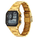 SF Digital Dial Golden Stainless Steel Strap Watch For Unisex 77134pm03w