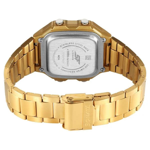 SF Digital Dial Golden Stainless Steel Strap Watch For Unisex 77134pm03w - KRISHNA WATCH COMPANY