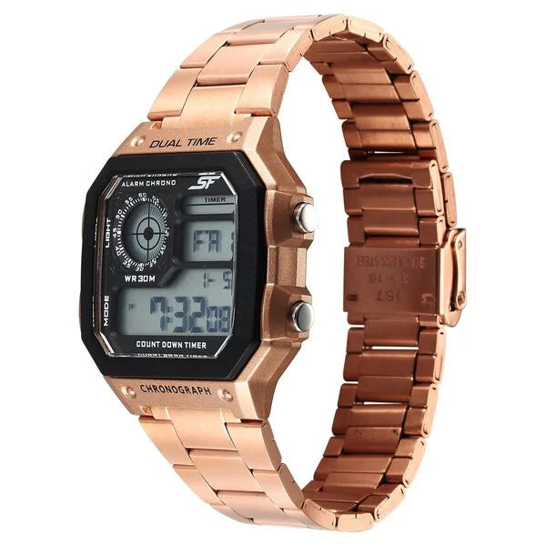 SF Hexa Metal Digital Dial Stainless Steel Strap Watch for Unisex 77134pm04w - KRISHNA WATCH COMPANY