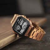 SF Hexa Metal Digital Dial Stainless Steel Strap Watch for Unisex 77134pm04w