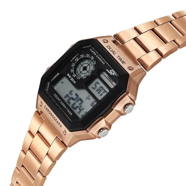 SF Hexa Metal Digital Dial Stainless Steel Strap Watch for Unisex 77134pm04w - KRISHNA WATCH COMPANY