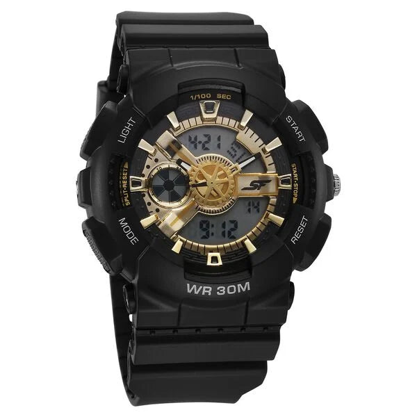 SF Bold Black & Gold Design Men's Watch - Perfect Blend of Elegance and Strength 77137pp02