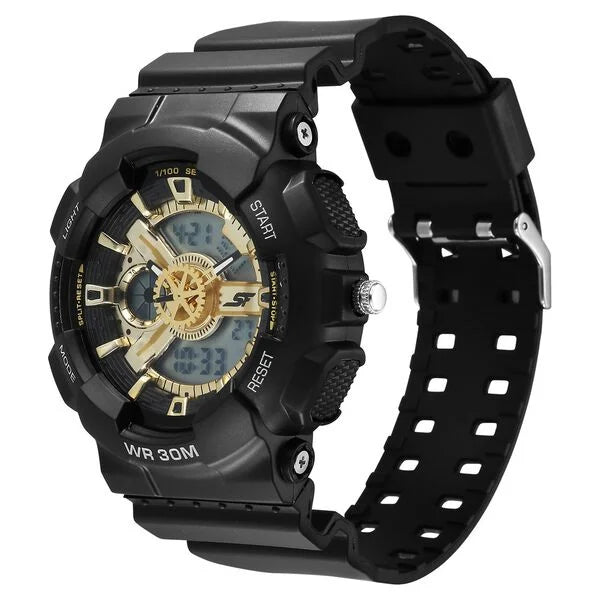 SF Bold Black & Gold Design Men's Watch - Perfect Blend of Elegance and Strength 77137pp02 - KRISHNA WATCH COMPANY