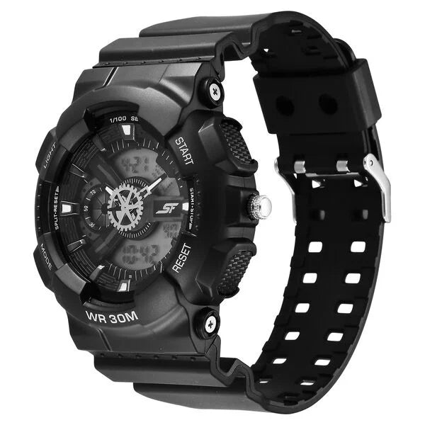 SF Sleek All-Black Chronograph Men's Watch - Modern Minimalist Design for the Professional 77137pp04 - KRISHNA WATCH COMPANY