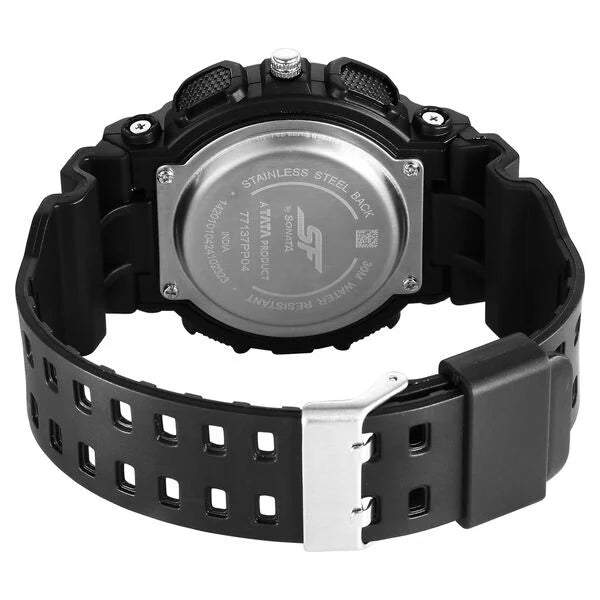 SF Sleek All-Black Chronograph Men's Watch - Modern Minimalist Design for the Professional 77137pp04 - KRISHNA WATCH COMPANY