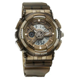 Sonata SF Spectra Quartz Digital Brown Dial Translucent Brown Polyether Strap Watch For Men 77137pp06