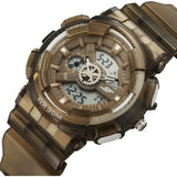 Sonata SF Spectra Quartz Digital Brown Dial Translucent Brown Polyether Strap Watch For Men 77137pp06