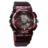 Sonata SF Spectra Quartz Digital Maroon Dial Translucent Maroon Polyether Strap Watch For Men 77137PP07