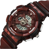Sonata SF Spectra Quartz Digital Maroon Dial Translucent Maroon Polyether Strap Watch For Men 77137PP07