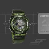 SONATA SF Spectra Quartz Digital Green Dial Watch For Men - 77137PP08