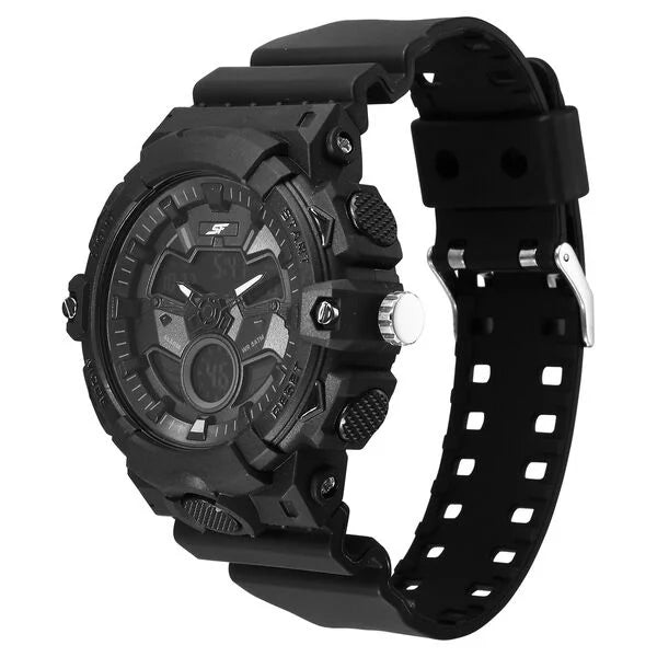 SF Analog Digital Black Dial PU Strap Watch For Men 77138pp01w - KRISHNA WATCH COMPANY