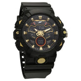 SF Analog Digital Black Dial PU Strap Watch For Men 77138pp02w