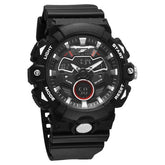 SF Analog Digital Black Dial PU Strap Watch For Men 77138pp03w