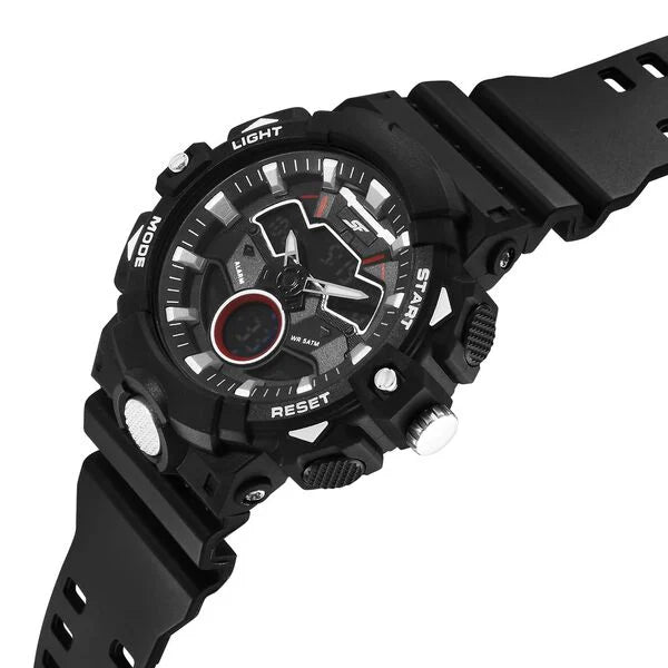 SF Analog Digital Black Dial PU Strap Watch For Men 77138pp03w - KRISHNA WATCH COMPANY