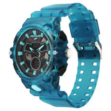 SF Analog Digital blue translucent strap and black dial with blue highlights Watch For Men 77138pp04w