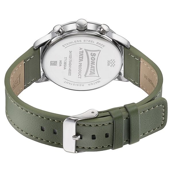 Sonata Quartz Multifunction Green Dial Green Watch For Men - 77139SL02 - KRISHNA WATCH COMPANY