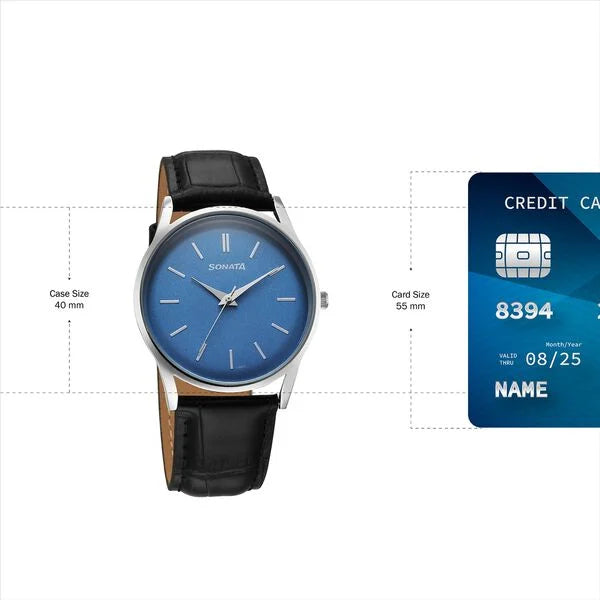 Sonata Eternia Quartz Analog Watch For Men 77140SL03 - KRISHNA WATCH COMPANY