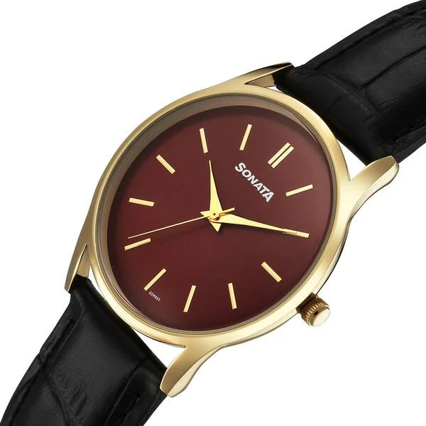 Sonata Eternia Quartz Analog Watch For Men 77140yl02 - KRISHNA WATCH COMPANY