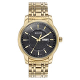 Sonata Quartz Analog with Day and Date Black Dial Golden Stainless Steel Strap Watch For Men 77141ym01 - KRISHNA WATCH COMPANY