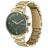 Sonata Quartz Multifunction Green Dial Golden Stainless Steel Strap Watch For Men 77145ym01 - KRISHNA WATCH COMPANY