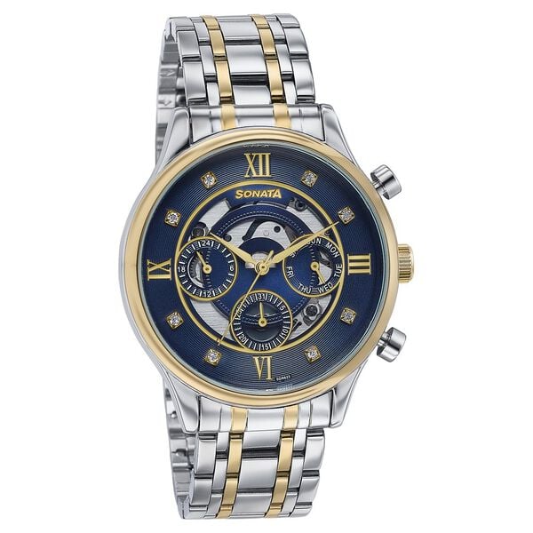 Sonata Wedding Edit Quartz Multifunction Watch For Men - 77146BM01 - KRISHNA WATCH COMPANY