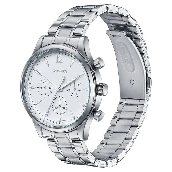 Sonata Wedding Edit Quartz Multifunction Watch For Men - 77146SM01 - KRISHNA WATCH COMPANY