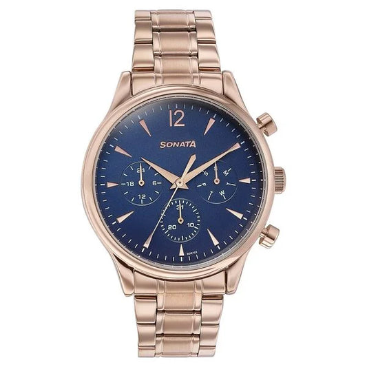 Sonata Wedding Edit Quartz Multifunction Watch For Men 77146WM01
