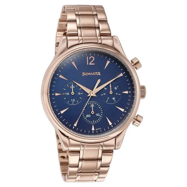 Sonata Wedding Edit Quartz Multifunction Watch For Men 77146WM01 - KRISHNA WATCH COMPANY
