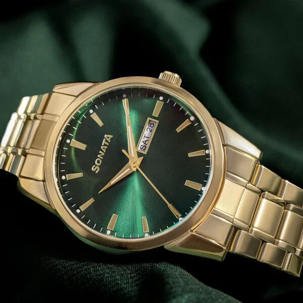Sonata Quartz Analog Watch For Men - 77147YM02 - KRISHNA WATCH COMPANY